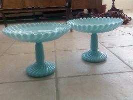 Coupes (2) cristal opaline turquoise