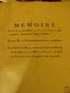 MÃ©moires de procÃ¨s en lien av.le collier de la reine - 1786 
