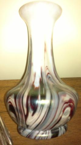 Vase opaline à base émaillée flammée