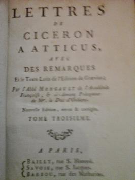 Livre : Lettres de Ciceron a Atticus